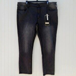 SIX LINCOLN Denim Jeans Men's 42 x 29 Slim Fit Charcoal Storm Gray Tapered NWT